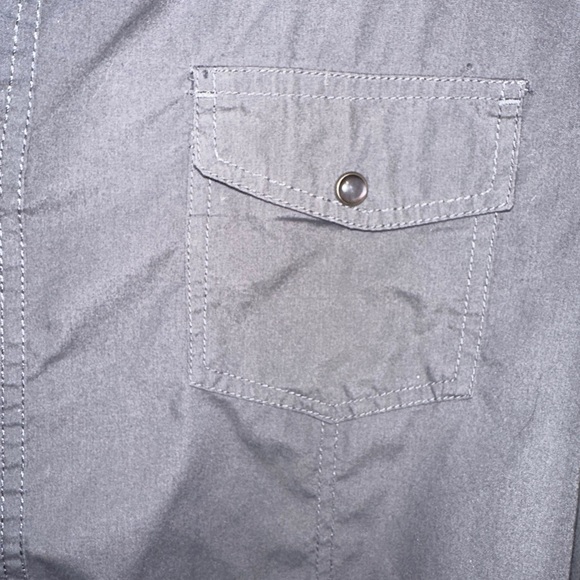 Mens Chals XXL Brown Button Up Long Sleeve Roll Tab Shirt Western Rocker Pockets - Picture 3 of 5